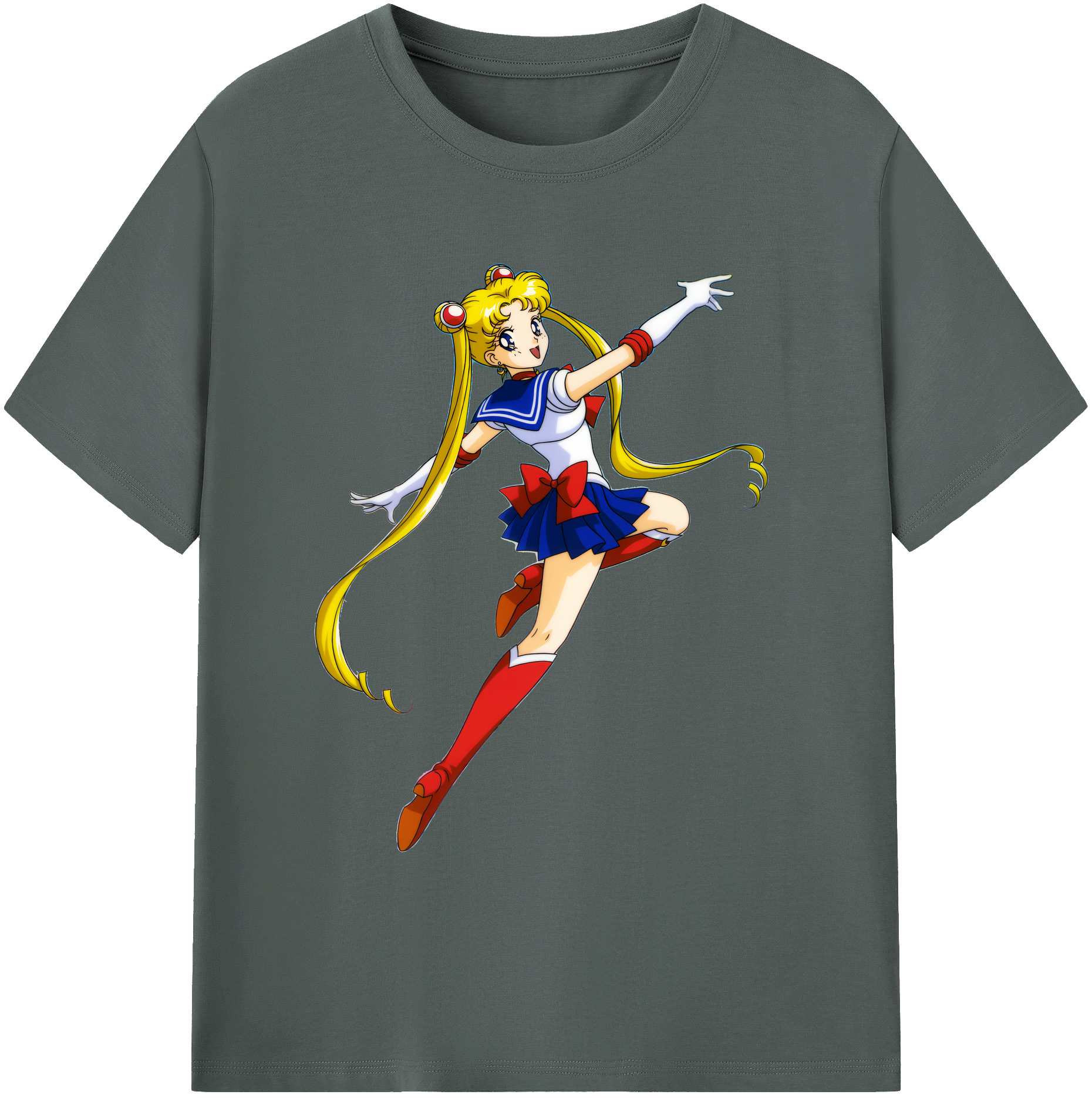 （画像用） 美少女戦士セーラームーン 月野 うさぎ つきの うさぎ Sailor Moon Tsukino Usagi 綿100％ メンズ半袖Tシャツ｜肌触りやわらか＆通気性